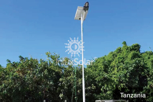 Lampes solaires pour les nouvelles routes de la ville en Tanzanie